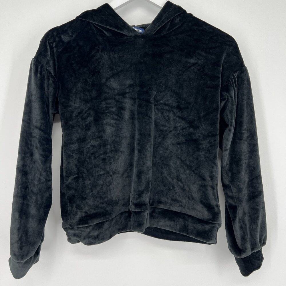 Freshman Kids' Girls Velour Hoodie Sweatshirt Pullover In Black L (12/14) NWT - Picture 2 of 5